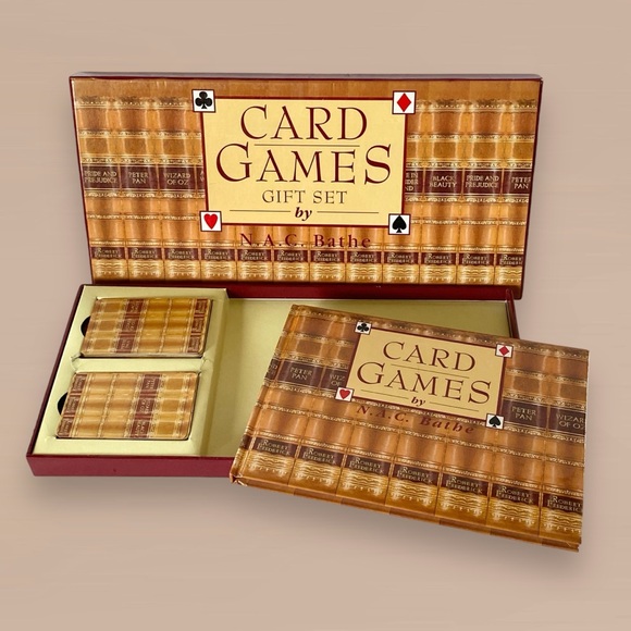 Card Games Gift Set by NAC Bathe 2 Decks Playing Cards & Card Game Book - Picture 1 of 8